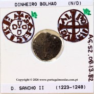 Portugal, Dinheiro em bolhão de D. Sancho II (1223–1248) – Incografia – Ref. MQ.1D.AG.S2.08.13.B2