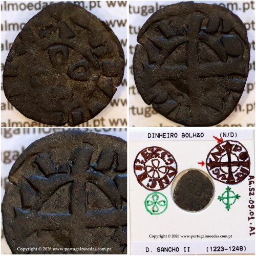 Dinheiro bolhão de D. Sancho II (1223–1248) – Imagem explicativa – Ref. MQ.1D.AG.S2.09.01.A1-A1