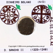 Dinheiro em bolhão de D. Sancho II (1223–1248) – Incografia (Detalhe) – Ref. MQ.1D.AG.S2.11.04.A6-F3