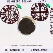 Dinheiro em bolhão de D. Sancho II (1223–1248) – Incografia (Detalhe) – Ref. MQ.1D.AG.S2.11.04.B7-F3