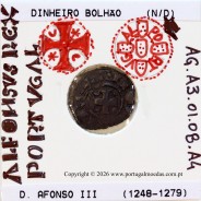 Portugal billon dinheiro of King Afonso III (1248–1279) – Incography – Ref. MQ.1D.AG.A3.01.08.A4