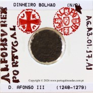 Portugal billon dinheiro of King Afonso III (1248–1279) – Incography – Ref. MQ.1D.AG.A3.01.15.A4