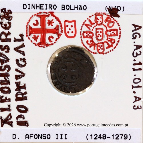 Portugal billon dinheiro of King Afonso III (1248–1279). – Iconography – Ref. MQ.1D.AG.A3.11.01.A3