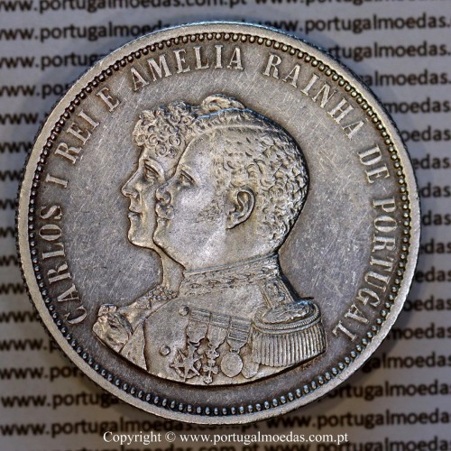 1000 Réis 1898 prata D. Carlos I – (MBC+) – Anverso – Ref. MQ.4D.AG.C1.14.01.B7