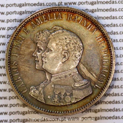 1000 Réis 1898 prata D. Carlos I – (MBC+/Bela) – Anverso – Ref. MQ.4D.AG.C1.14.01.A9