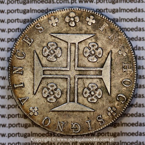 Portugal Cruzado Novo silver 1818, King João VI — Reverse — Ref. MQ.4D.AG.J6.12.01.A4 — Grade: XF
