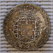 Cruzado Novo prata 1818 D. João VI — Anverso — Ref. MQ.4D.AG.J6.12.01.A4 — Estado: Bela