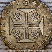Cruzado Novo prata 1818 D. João VI — Detalhe da Cruz da Ordem de Cristo — Ref. MQ.4D.AG.J6.12.01.A4 — Estado: Bela