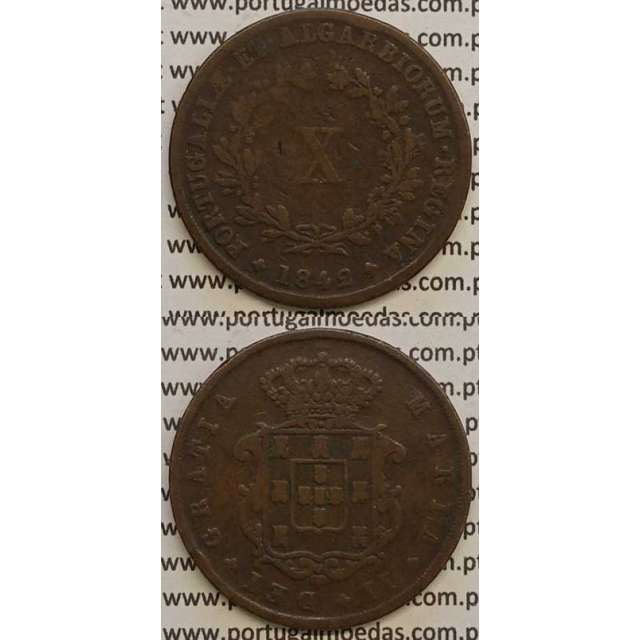 MOEDA X REIS COBRE 1842 (BC+) - D.MARIA II