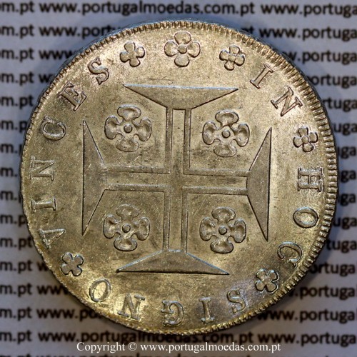 Portugal Cruzado Novo silver 1819, King João VI — Reverse — Ref. MQ.4D.AG.J6.12.02.A2 — Grade: UNC