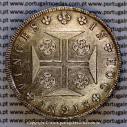 Cruzado Novo prata 1819 D. João VI — Reverso — Ref. MQ.4D.AG.J6.12.02.B1 — Estado: MBC+ / Bela