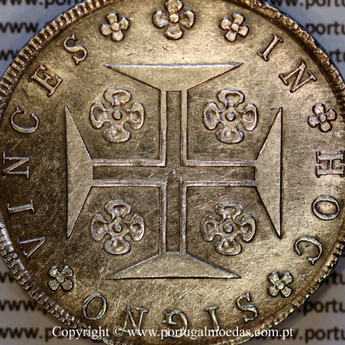 Cruzado Novo prata 1819 D. João VI — Detalhe da Cruz da Ordem de Cristo (✠ 20 mm) — Ref. MQ.4D.AG.J6.12.02.B1 — MBC+ / Bela