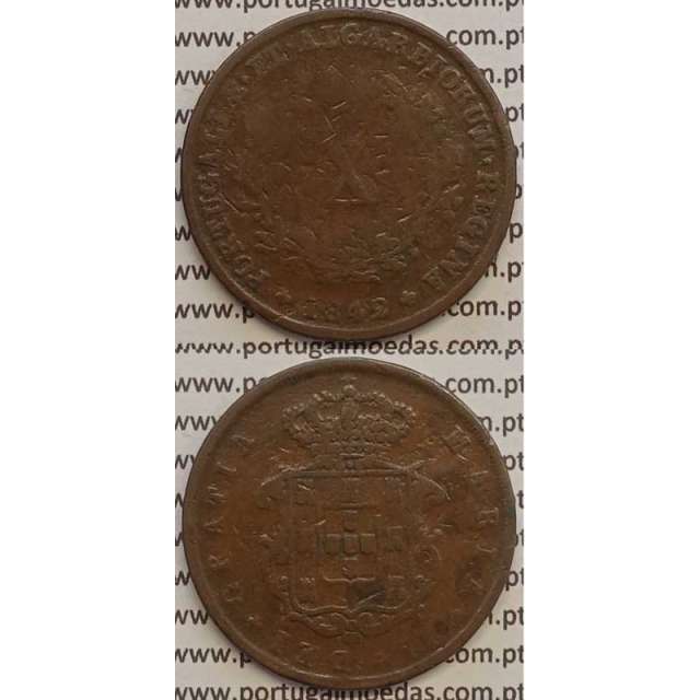 MOEDA X REIS COBRE 1842 (BC) - D.MARIA II