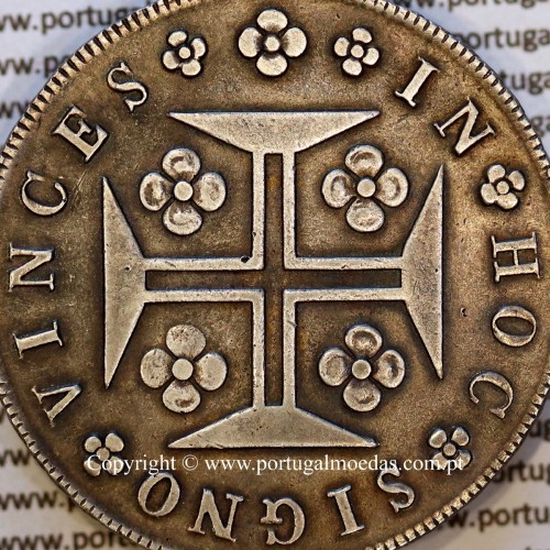 Cruzado Novo prata 1819 D. João VI — Reverso (detalhe) — Ref. MQ.4D.AG.J6.12.11.A6 — Estado: MBC+
