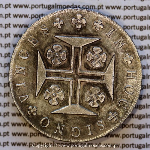 Cruzado Novo prata 1819 D. João VI — Reverso — Ref. MQ.4D.AG.J6.12.11.B2 — Estado: MBC+