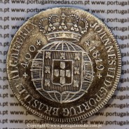 Cruzado Novo prata 1819 D. João VI — Anverso — Ref. MQ.4D.AG.J6.12.11.B2 — Estado: MBC+