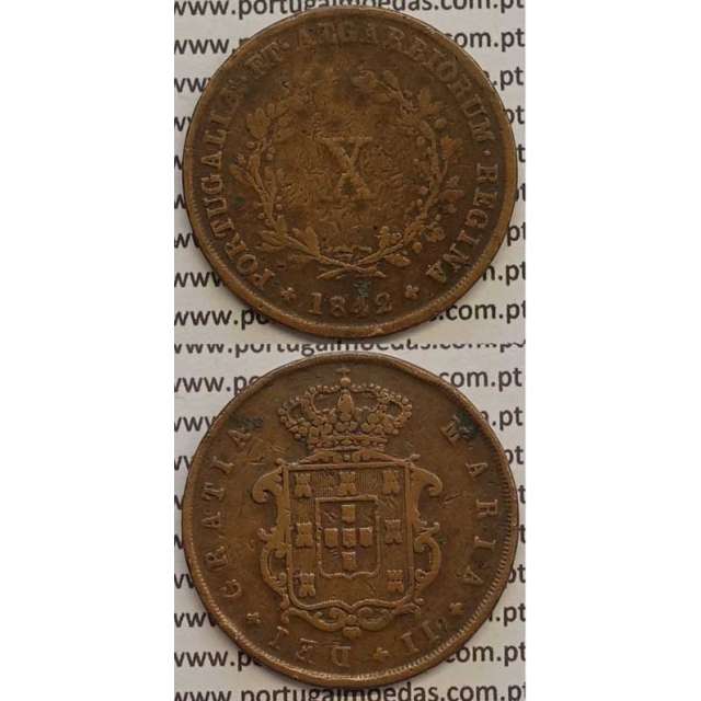 MOEDA X REIS COBRE 1842 (BC-) - D.MARIA II