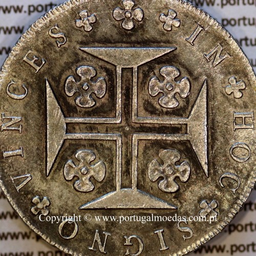 Cruzado Novo prata 1819 D. João VI — Reverso (detalhe) — Ref. MQ.4D.AG.J6.12.11.B2 — Estado: MBC+