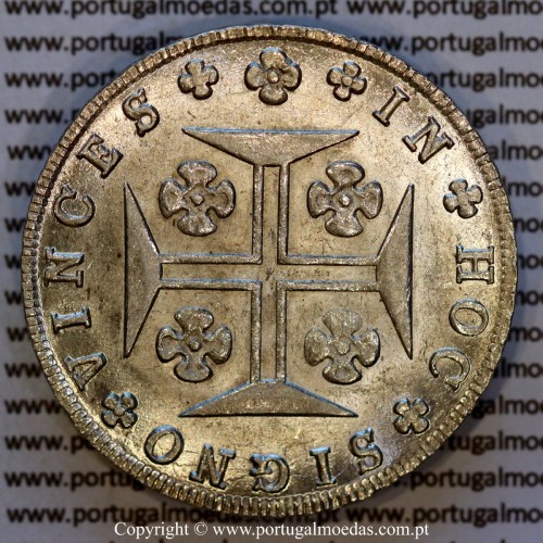 Portugal Cruzado Novo silver 1820, King João VI — Reverse — Ref. MQ.4D.AG.J6.12.03.A1 — Grade: UNC