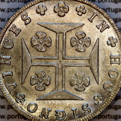 Cruzado Novo prata 1820 D. João VI — Detalhe da Cruz da Ordem de Cristo — Ref. MQ.4D.AG.J6.12.03.A1 — Estado: Soberba