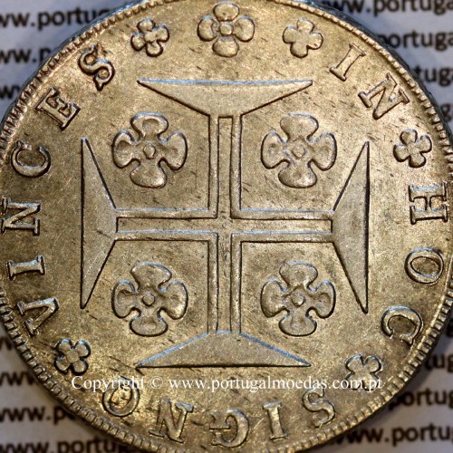 Cruzado Novo prata 1820 D. João VI — Detalhe da Cruz da Ordem de Cristo — Ref. MQ.4D.AG.J6.12.03.A2 — Estado: Soberba