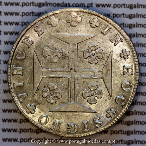 Portugal Cruzado Novo silver 1820, King João VI (480 Réis) – UNC – Reverse – Ref. MQ.4D.AG.J6.12.03.A3
