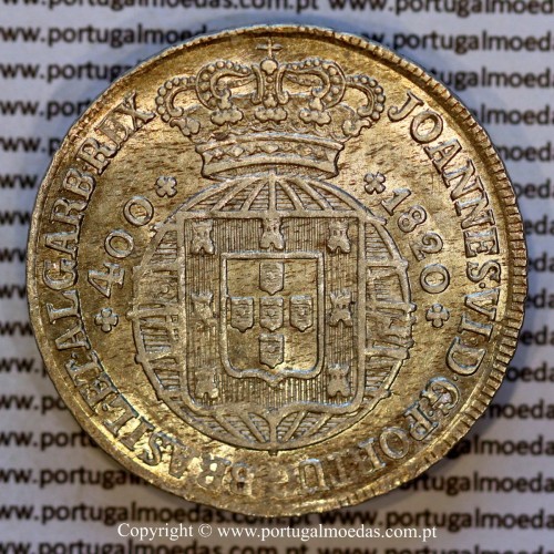 Cruzado Novo prata 1820 D. João VI (480 Réis) – Soberba – Anverso – Ref. MQ.4D.AG.J6.12.03.A3