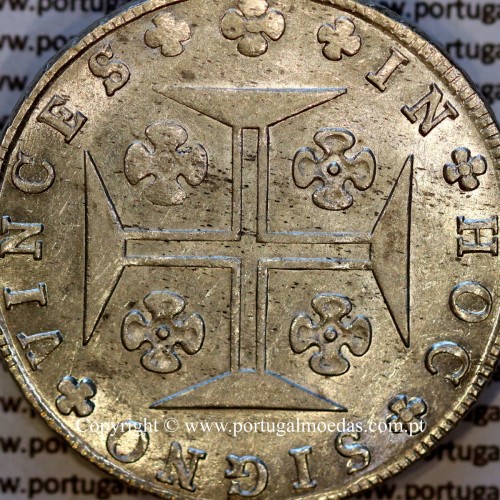 Cruzado Novo prata 1820 D. João VI (480 Réis) – Soberba – Reverso (Detalhe) – Ref. MQ.4D.AG.J6.12.03.A3