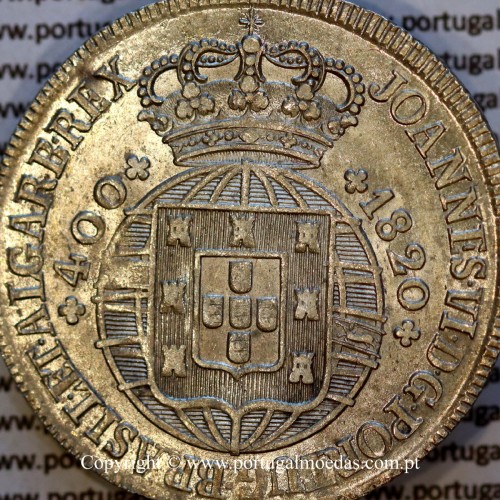 Cruzado Novo prata 1820 D. João VI (480 Réis) – Soberba – Anverso (Detalhe) – Ref. MQ.4D.AG.J6.12.12.A1