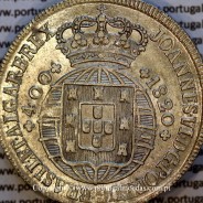 Portugal Cruzado Novo silver 1820, King João VI (480 Réis) – UNC – Obverse (Detail) – Ref. MQ.4D.AG.J6.12.12.A1