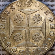 Cruzado Novo prata 1820 D. João VI (480 Réis) – Soberba – Reverso (Detalhe) – Ref. MQ.4D.AG.J6.12.12.A1