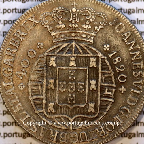Portugal Cruzado Novo silver 1820, King João VI (480 Réis) – EF+ – Obverse (Detail) – Ref. MQ.4D.AG.J6.12.03.A5
