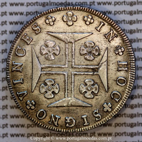 Cruzado Novo prata 1820 D. João VI (480 Réis) – MBC+ – Reverso – Ref. MQ.4D.AG.J6.12.03.A6