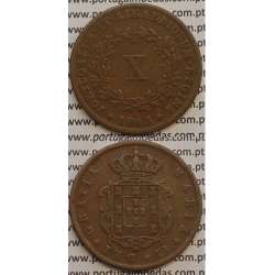 MOEDA X REIS COBRE 1843 (MBC) - D.MARIA II