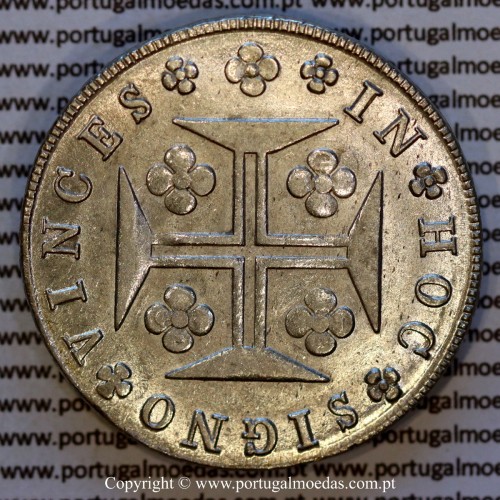 Portugal Cruzado Novo silver 1820, King João VI – UNC/AU – Reverse – Ref. MQ.4D.AG.J6.12.12.A2