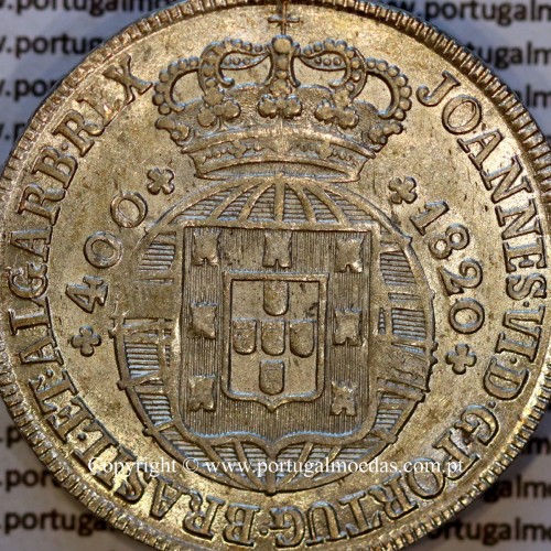 Portugal Cruzado Novo silver 1820, King João VI – UNC/AU – Obverse (detail) – Ref. MQ.4D.AG.J6.12.12.A2