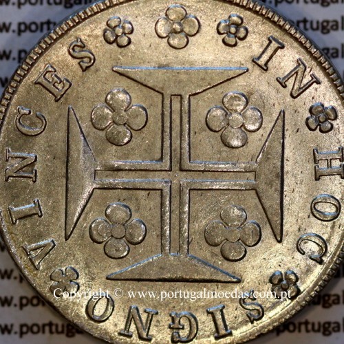 Portugal Cruzado Novo silver 1820, King João VI – UNC/AU – Reverse (detail) – Ref. MQ.4D.AG.J6.12.12.A2