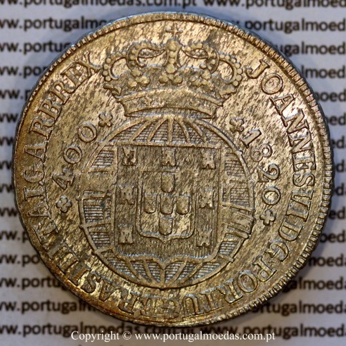 Cruzado Novo prata 1820 D. João VI – Anverso – Ref. MQ.4D.AG.J6.12.12.A5