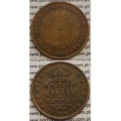 MOEDA X REIS COBRE 1843 (BC+) - D.MARIA II