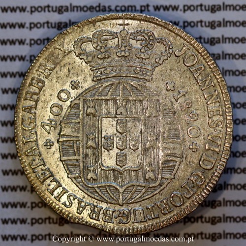 Cruzado Novo prata 1820 D. João VI – Anverso – Ref. MQ.4D.AG.J6.12.03.A1