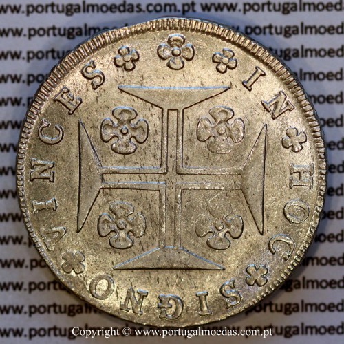 Cruzado Novo prata 1820 D. João VI – Reverso – Ref. MQ.4D.AG.J6.12.03.A1