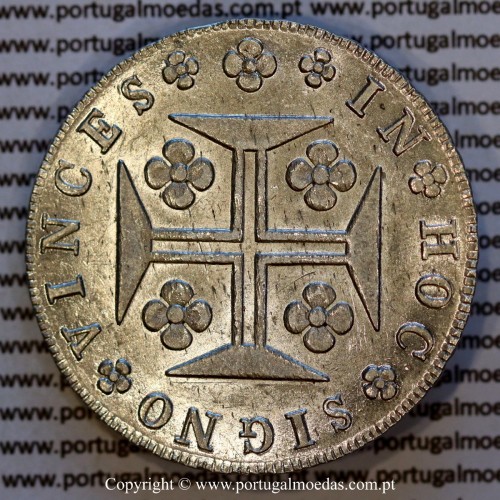 Cruzado Novo prata 1821 D. João VI — Reverso — Ref. MQ.4D.AG.J6.12.13.A1 — Estado: Soberba