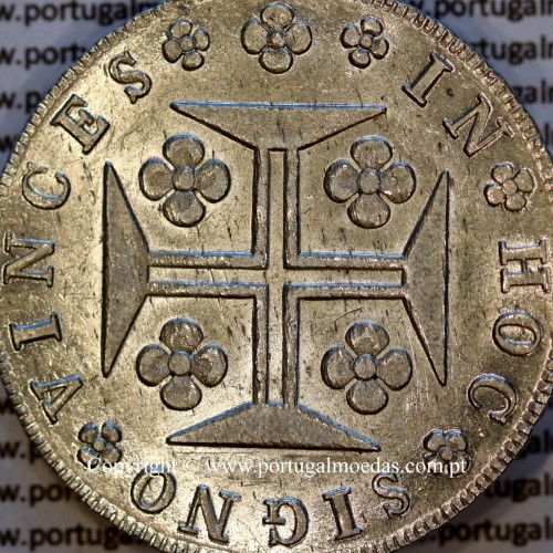Cruzado Novo prata 1821 D. João VI — Detalhe do Reverso — Ref. MQ.4D.AG.J6.12.13.A1 — Estado: Soberba