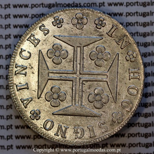 Portugal Cruzado Novo silver 1821 João VI — Reverse — Ref. MQ.4D.AG.J6.12.13.A6 — Grade: UNC
