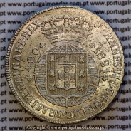 Cruzado Novo prata 1821 D. João VI — Anverso — Ref. MQ.4D.AG.J6.12.13.A6 — Estado: Soberba