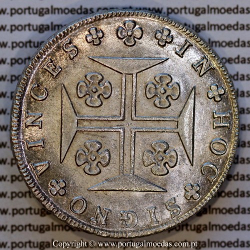 Portugal Cruzado Novo silver 1821 João VI — Reverse — Ref. MQ.4D.AG.J6.12.13.A2 — Grade: UNC