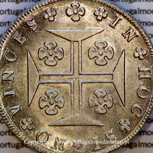 Cruzado Novo prata 1821 D. João VI — Detalhe do Reverso — Ref. MQ.4D.AG.J6.12.13.A2 — Estado: Soberba
