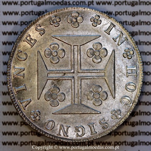 Cruzado Novo prata 1821 D. João VI — Reverso — Ref. MQ.4D.AG.J6.12.13.A5 — Estado: Soberba