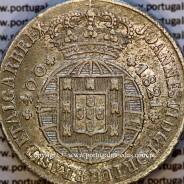 Cruzado Novo prata 1821 D. João VI — Detalhe do Anverso — Ref. MQ.4D.AG.J6.12.13.A7 — Soberba