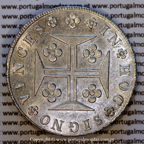 Cruzado Novo prata 1821 D. João VI — Reverso — Ref. MQ.4D.AG.J6.12.13.A3 — Soberba